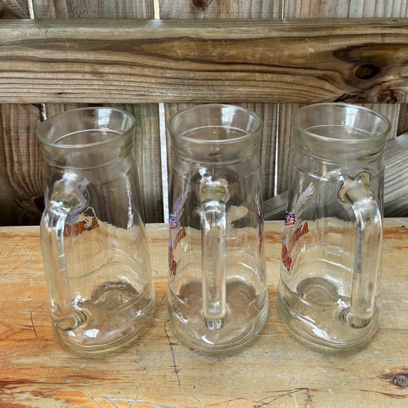 Set of 3 Vintage AU Auburn University 20oz Clear Glass Beer Stein Mugs - Picture 4 of 8